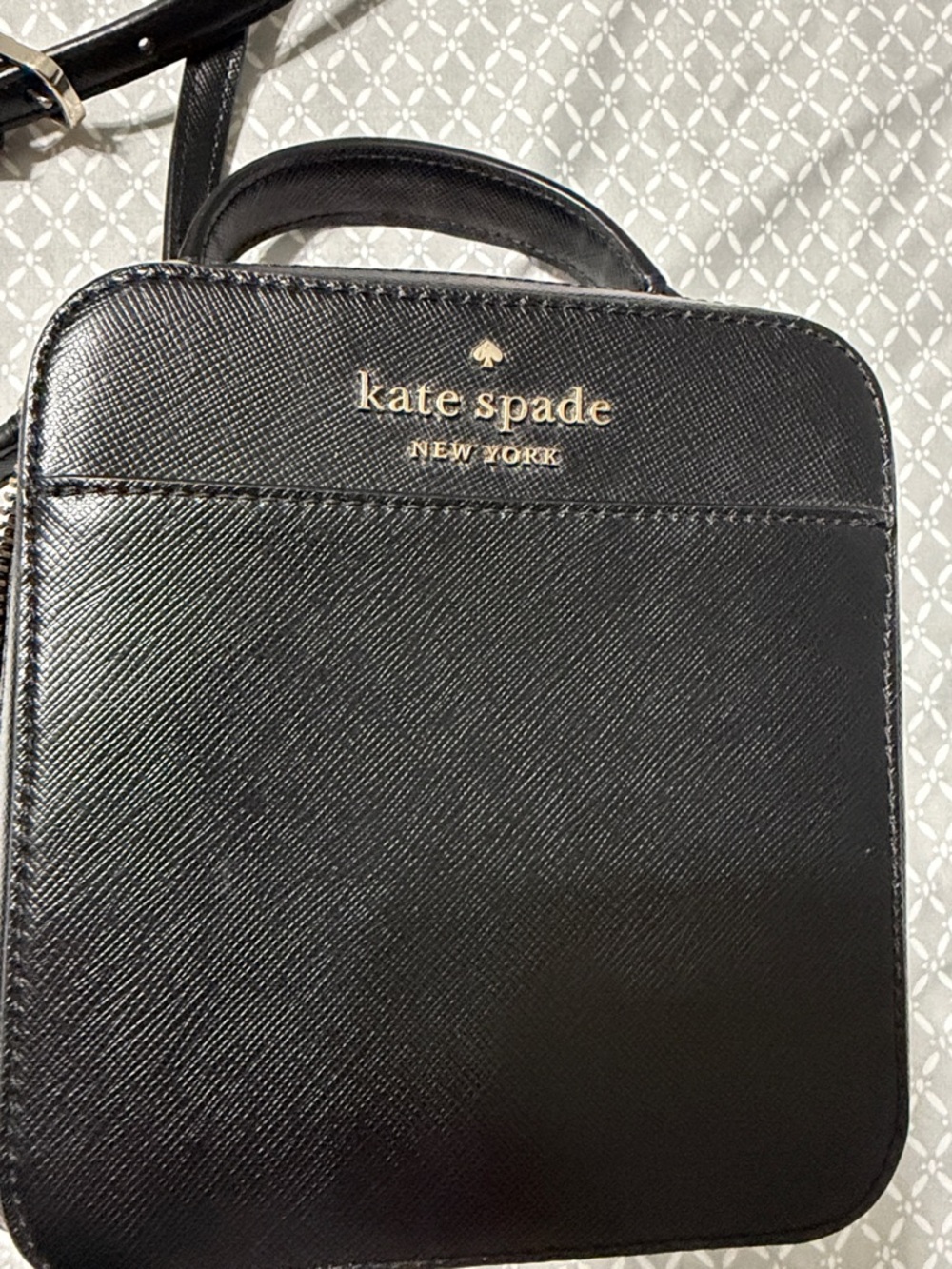 kate spade Black Leather Square Mini Crossbody with Top Handle - Picture 3 of 4